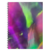 neon paarse gele roze groene lichtachtergrond notitieboek (Voorkant)