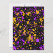 Neon Paarse Gele Verf Trampoline Feest Verjaardag Kaart (Achterkant)