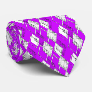 Neon paarse geometrische patroon. stropdas