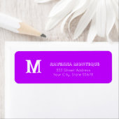 Neon Paarse Gepersonaliseerde Monogram Letter Naam Etiket (Insitu)