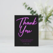 Neon Paarse Gloed Dank Je Kaart (Staand voorkant)