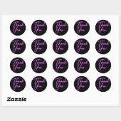 Neon Paarse Gloed Dank Je Ronde Sticker (Vel)
