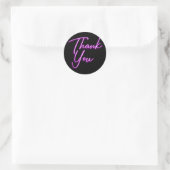 Neon Paarse Gloed Dank Je Wel Ronde Sticker (Tas)