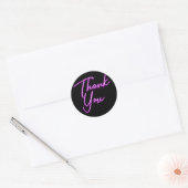 Neon Paarse Gloed Dank Je Wel Ronde Sticker (Envelop)