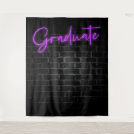 Neon Paarse Gloeilicht | Grad Feest Fotohokje Wandkleed