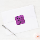 Neon paarse gymnastiek glitterpatroon vierkante sticker (Envelop)