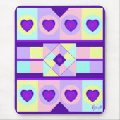 NEON & paarse harten die kloppen Muismat (Voorkant)