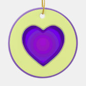 NEON & paarse harten slaan Keramisch Ornament (Voorkant)