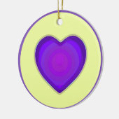 NEON & paarse harten slaan Keramisch Ornament (Links)