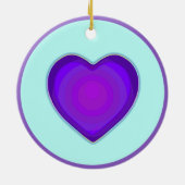 NEON & paarse harten slaan Keramisch Ornament (Achterkant)