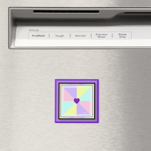 NEON & paarse harten slaan Magneet (Insitu (Vaatwasser))