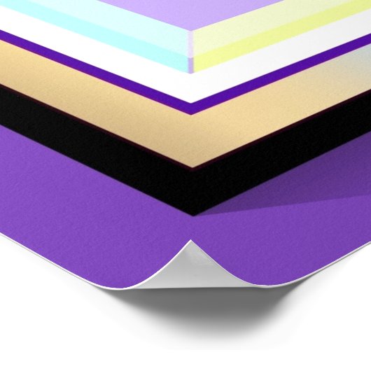 NEON & paarse harten slaan Poster (Hoek)