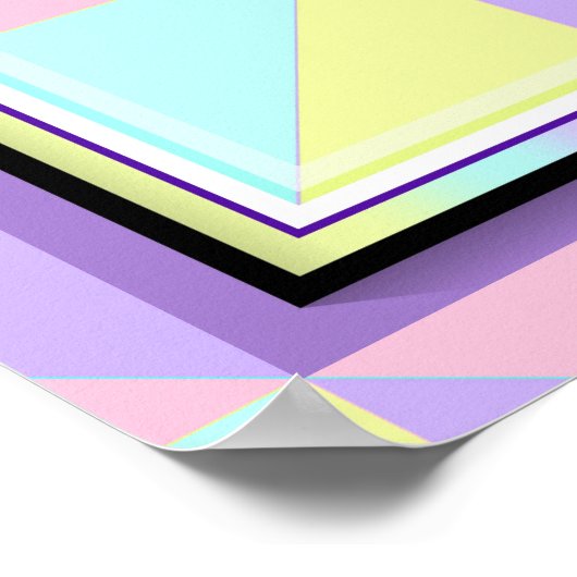 NEON & paarse harten slaan Poster (Hoek)