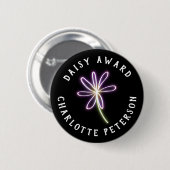 Neon Paarse Madeliefje Award Ronde Button 5,7 Cm (Voorkant /achterkant)