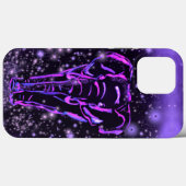 Neon Paarse olifant iPhone Case (Achterkant (horizontaal))
