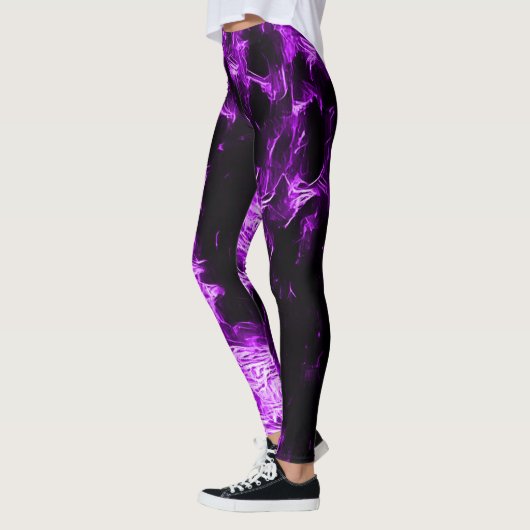 Neon Paarse Rave Star Leggings (Links)