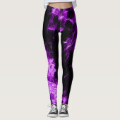 Neon Paarse Rave Star Leggings (Voorkant)