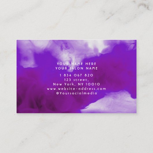 Neon & Paarse Rook Tattoo Artiest Visitekaartje (Achterkant)