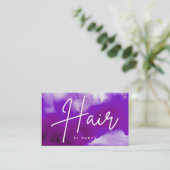 Neon & Paarse Rookhaar Visitekaartje (Staand voorkant)