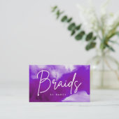 Neon & Paarse Rookvlechten Visitekaartje (Staand voorkant)