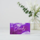 Neon & Paarse Rookvlechten Visitekaartje (Staand voorkant)