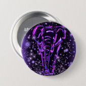 Neon Paarse Roze Olifant Knop Ronde Button 7,6 Cm (Voorkant /achterkant)