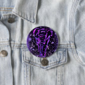 Neon Paarse Roze Olifant Knop Ronde Button 7,6 Cm (In situ)