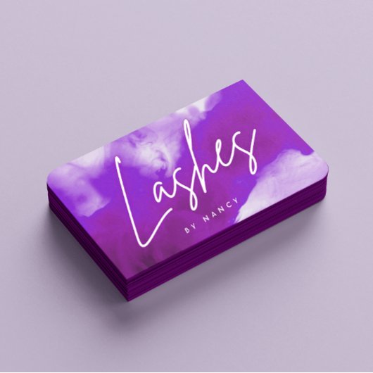 Neon & Paarse Smoke Lash Wimper Extensions Visitekaartje