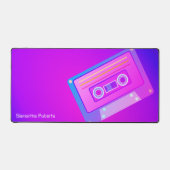 Neon Paarse Vaporwave Esthetische 90s Douanenaam Bureaumat (Voorkant)