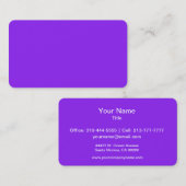 Neon Paarse vaste kleuren passen deze aan Visitekaartje (Voorkant / Achterkant)