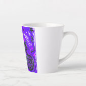 Neon Paarse Zwarte Kat Latte Mok (Rechts)