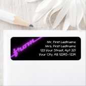 Neon Paarse & zwarte retour adreslabels Etiket (Insitu)