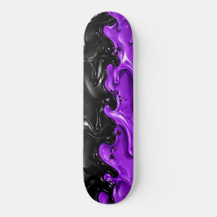 Neon Paarse Zwarte Slijm Druppelende Smeltende Gla Persoonlijk Skateboard