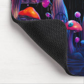 Neon paddenstoel in psychedelische stijl muismat (Hoek)
