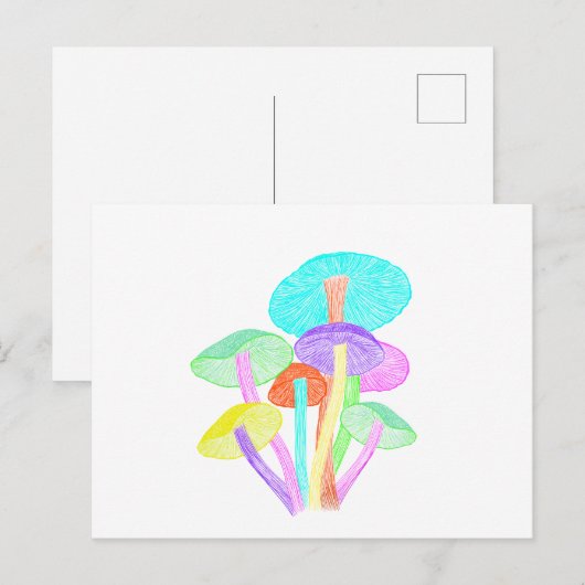Neon paddenstoelen briefkaart (Voorkant / Achterkant)