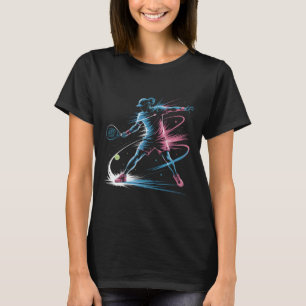 Neon Padel Speler T-Shirt, Retro 80s Padel Tennis T-shirt