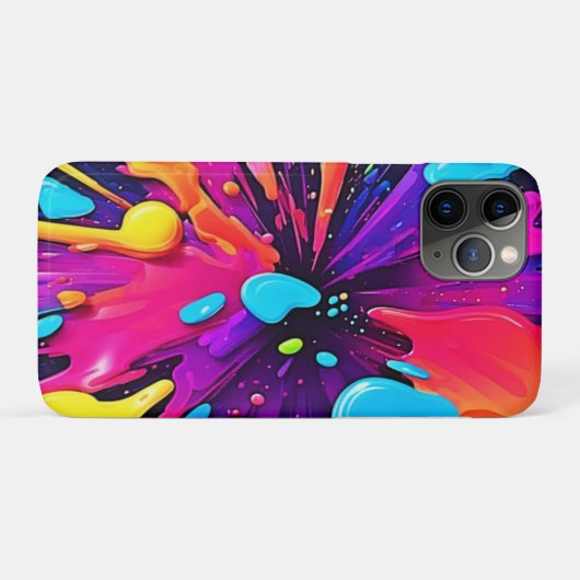 Neon Paint Burst Art Case-Mate iPhone Case (Achterkant (horizontaal))