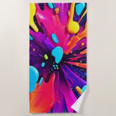 Neon Paint Burst Art Strandlaken (Voorkant)
