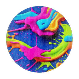 Neon Paint Drip Art Snijplank