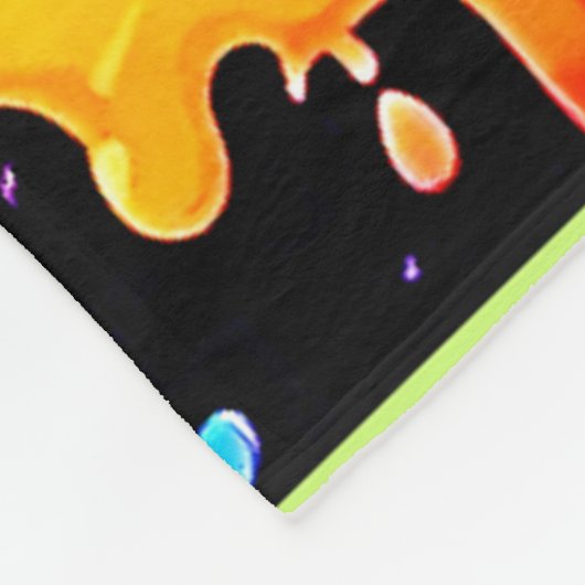 Neon Paint Drips Design Fleece Deken (Hoek)