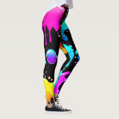 Neon Paint Drips Design Leggings (Rechts)