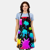 Neon Paint Drips Design Schort (Gedragen)