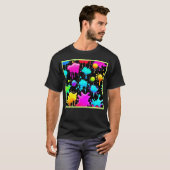 Neon Paint Drips Design T-shirt (Voorkant volledig)