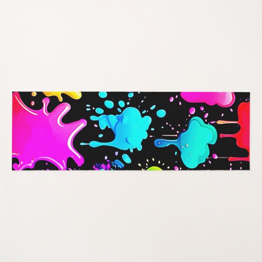 Neon Paint Drips Design Yogamat (Voorkant (horizontaal))