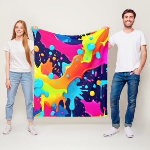Neon Paint Explosion Fleece Deken