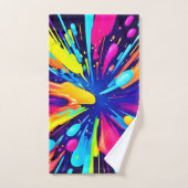 Neon Paint Explosion op Donker Canvas Bad Handdoek (Handdoek)