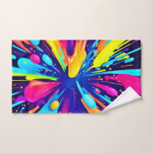 Neon Paint Explosion op Donker Canvas Bad Handdoek (Handdoek)