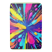 Neon Paint Explosion op Donker Canvas Badmat (Voorkant Verticaal)