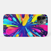 Neon Paint Explosion op Donker Canvas Case-Mate iPhone Case (Achterkant (horizontaal))