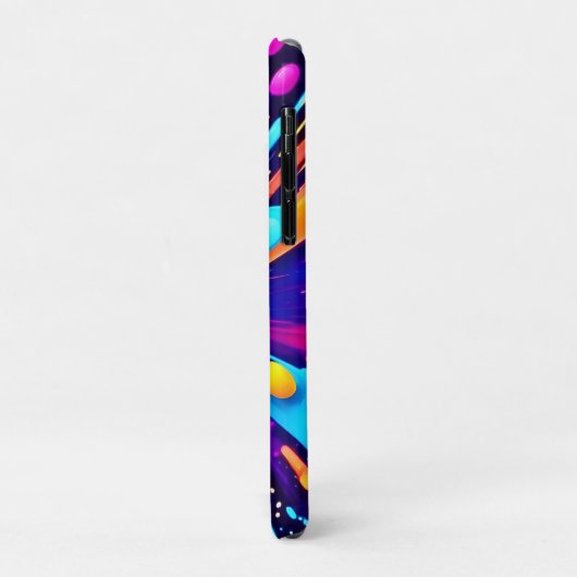 Neon Paint Explosion op Donker Canvas Case-Mate iPhone Case (Achterkant/links)